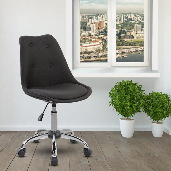 Techni Mobili Armless Task Chair with Buttons, Black image