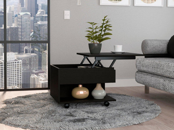 Peterson 1-Drawer 1-Shelf Lift Top  Coffee Table Black Wengue image