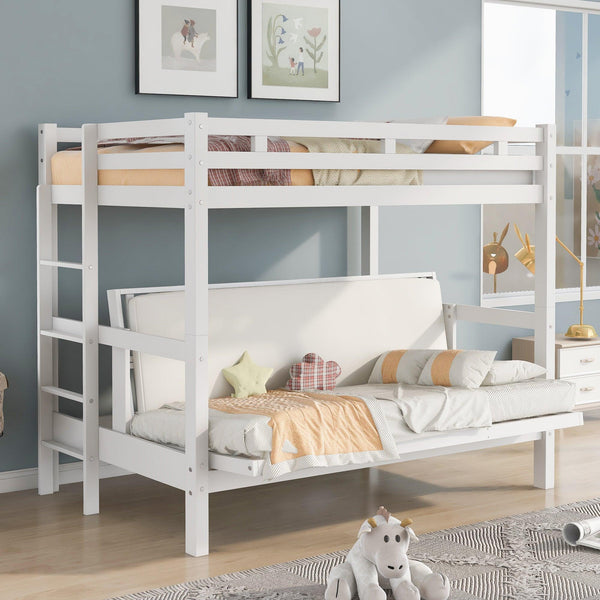 Twin over Full Convertible Bunk Bed - White image