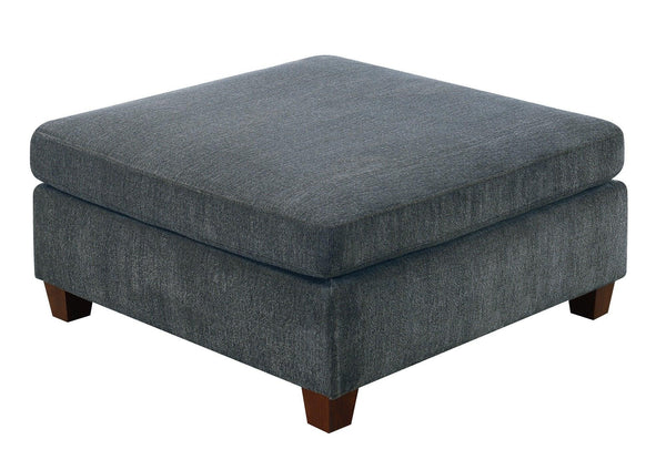 1pc OTTOMAN ONLY Grey Chenille Fabric Cocktail OTTOMAN Cushion Seat Living Room Furniture image