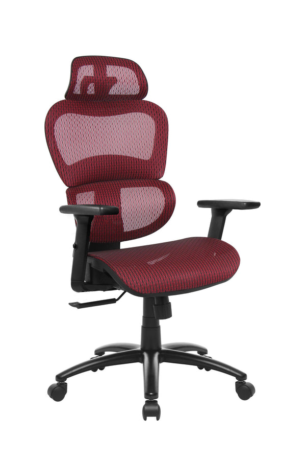 Ergonomic mesh chair with 3D arms in RED color image