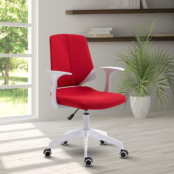 Techni Mobili Height Adjustable Mid Back Office Chair, Red image