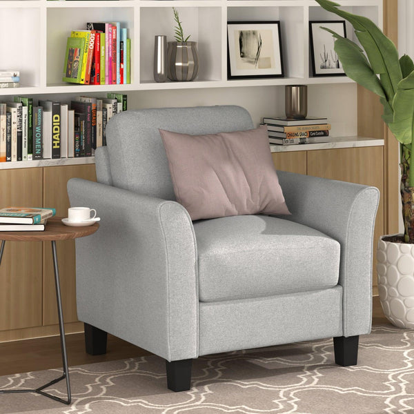 Living Room Furniture Armrest Single Sofa (Light Gray) image