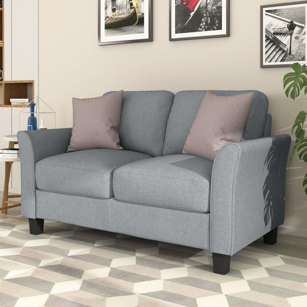 Living Room Furniture Love Seat Sofa Double Seat Sofa (Loveseat Chair)(Gray) image