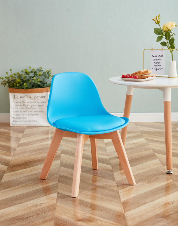 BB chair ,wood leg; pp back with cushion, BLUE, 2 pcs per set image