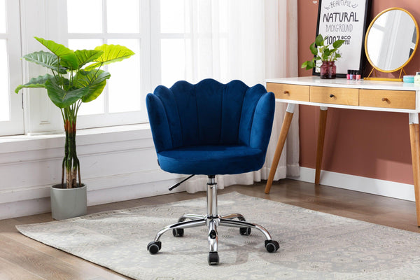 Swivel Shell Chair for Living Room/Bed Room,Modern Leisure office Chair  Blue image