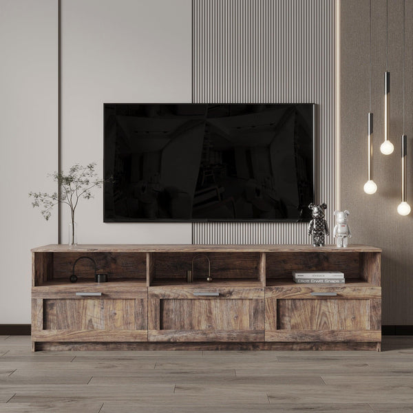 Modern minimalist TV cabinet 80 inch TV stand, open locker Living Room Bedroom image