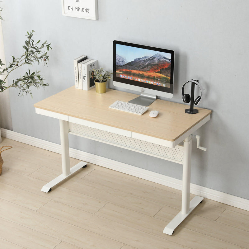 Standing Desk with Metal Drawer 48 x 24 Inches , Adjustable Height  Stand up Desk, Sit Stand Home Office Desk, Ergonomic Workstation image