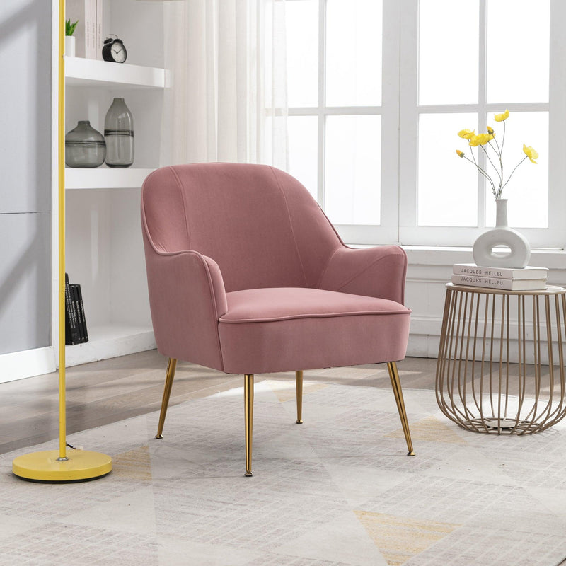 Soft pink online accent chair