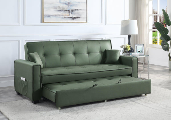 ACME Octavio Adjustable Sofa w/2 Pillows, Green Fabric  LV00824 image