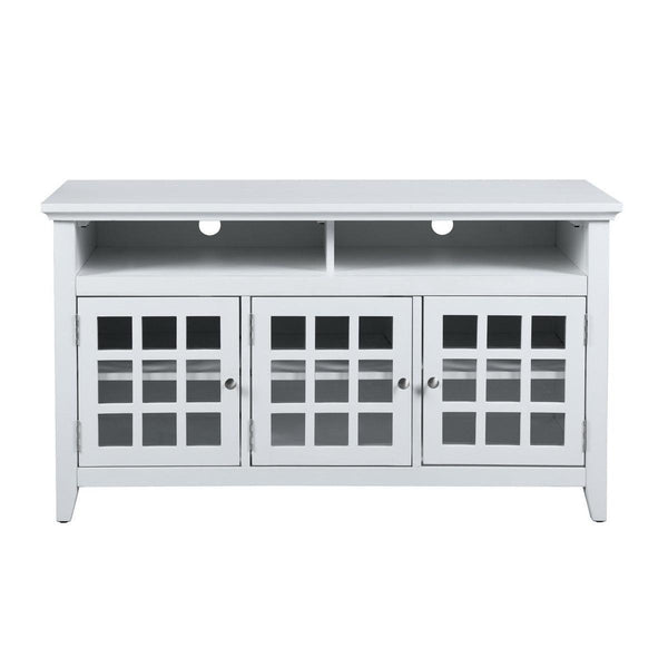 48 INCH TV Stand， TV Stands & Entertainment Centers with 3-Door Cabinet - white image