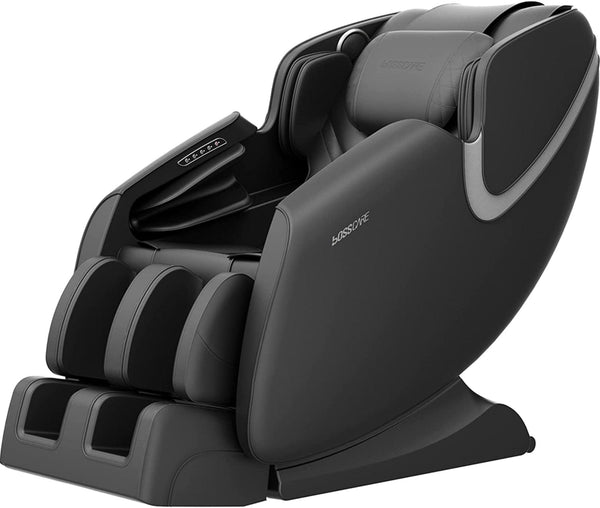 BOSSCARE Massage Chair Recliner with Zero Gravity Airbag Massage Bluetooth Speaker Foot Roller Black image