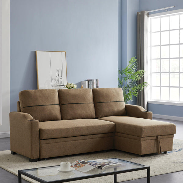 9191 Brown broachingStorage sofa image