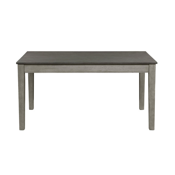 Wire Brushed Light Gray Finish 1pc Dining Table with 2 Hidden Drawers Casual Dining Room Furniture image