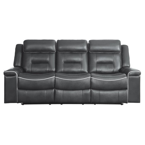 Homelegance Furniture Darwan Double Lay Flat Reclining Sofa in Dark Gray image