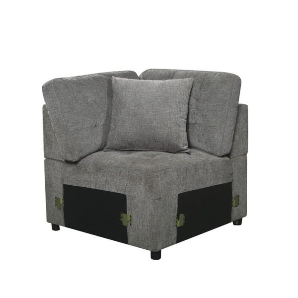 Homelegance Furniture Logansport Corner Seat with 1 Pillow in Gray 9401GRY-CR image