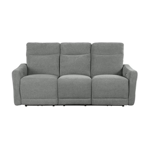 Homelegance Furniture Edition Power Double Lay Flat Reclining Sofa in Dove Grey 9804DV-3PWH image