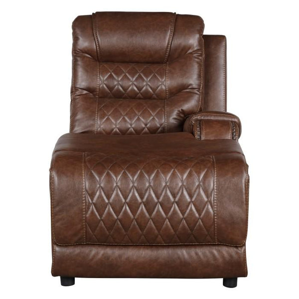 Homelegance Furniture Putnam Power Right Side Reclining Chaise with USB Port in Brown 9405BR-RCPW image