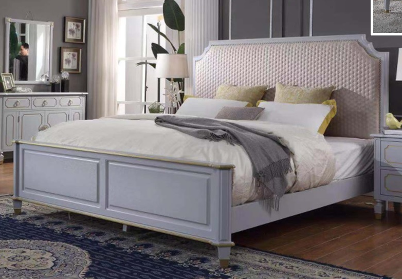 Acme Furniture House Marchese Queen Panel Bed in Pearl Gray 28880Q image